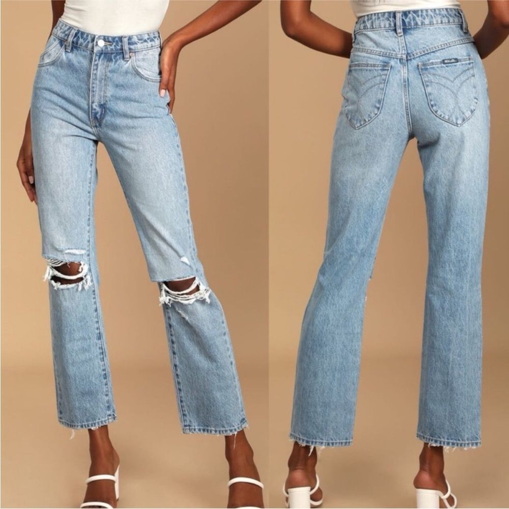 ROLLA’S Original Straight Jeans High Rise Sunbleach Distressed G'Day Mate 30